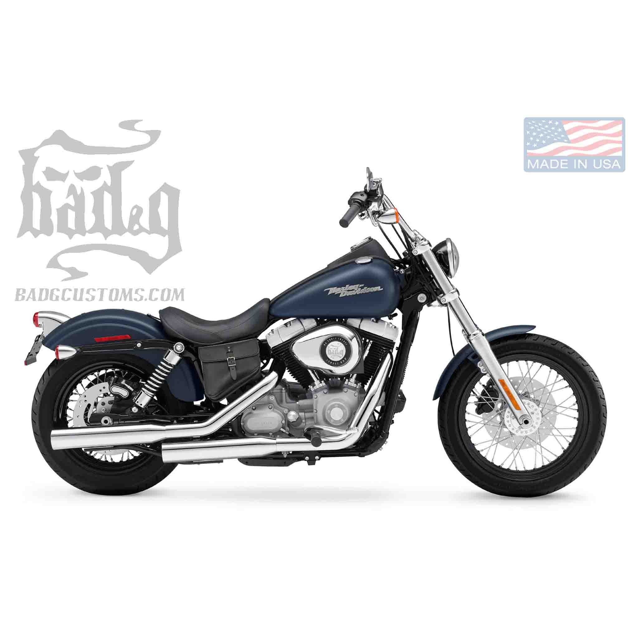 Upgrade your Harley-Davidsonยฎ Dyna with the DBB01 Dyna Bolt On Battery Bag. Hand crafted in USA with premium leather and top quality hardware. Durable and stylish, it's the perfect fit for your motorcycle.