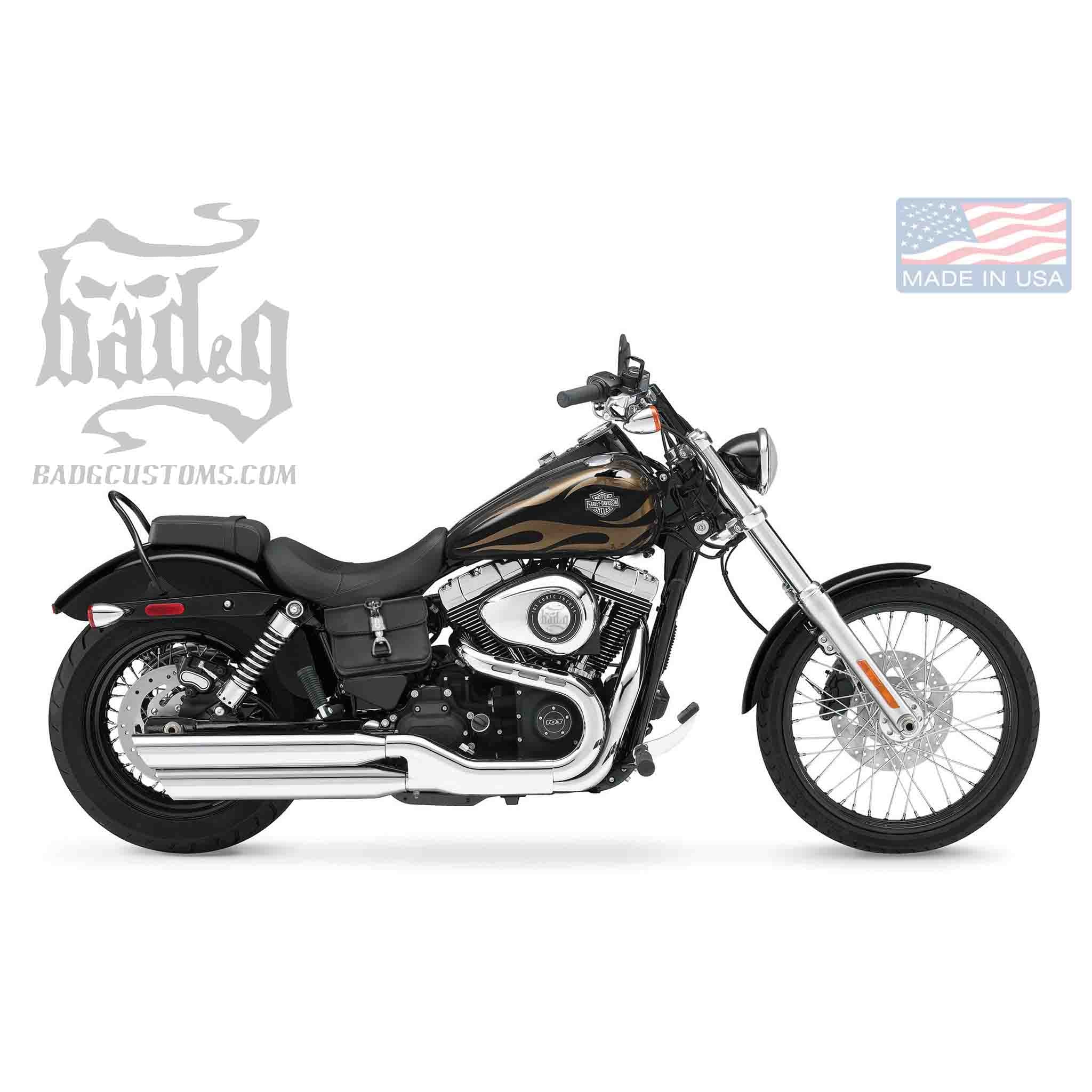Upgrade your Harley-Davidsonยฎ Dyna with the DBB05 Dyna Bolt On Battery Bag. Hand crafted in USA with premium leather and top quality hardware. Durable and stylish, it's the perfect fit for your motorcycle.