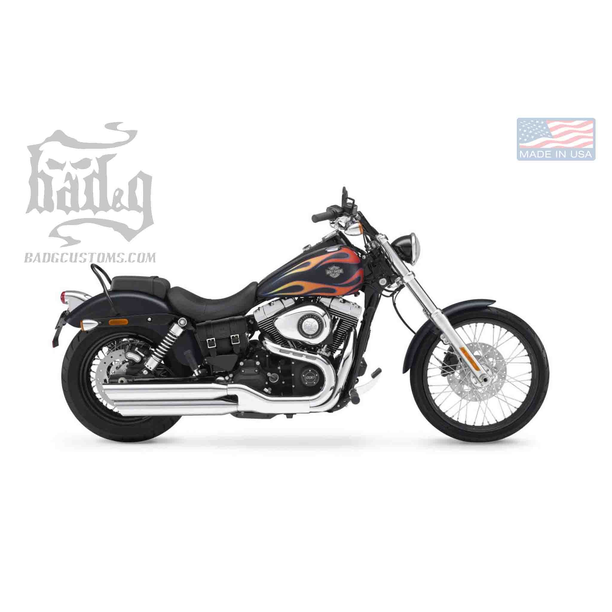Upgrade your Harley-Davidsonยฎ Dyna with the DBB06 Dyna Bolt On Battery Bag. Hand crafted in USA with premium leather and top quality hardware. Durable and stylish, it's the perfect fit for your motorcycle.
