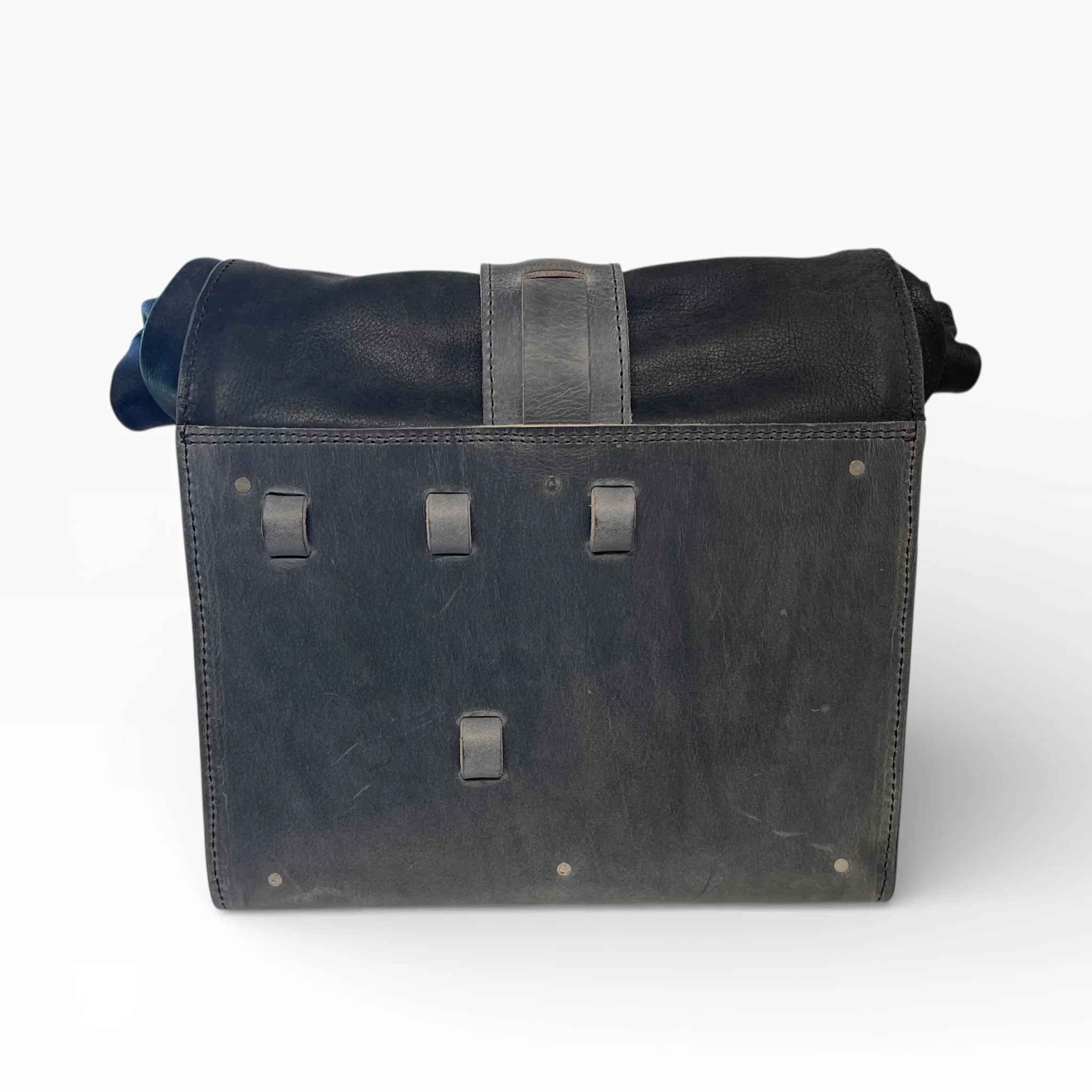 Universal Leather Rolltop Panniers / Saddlebags - TBP02 (Pair)