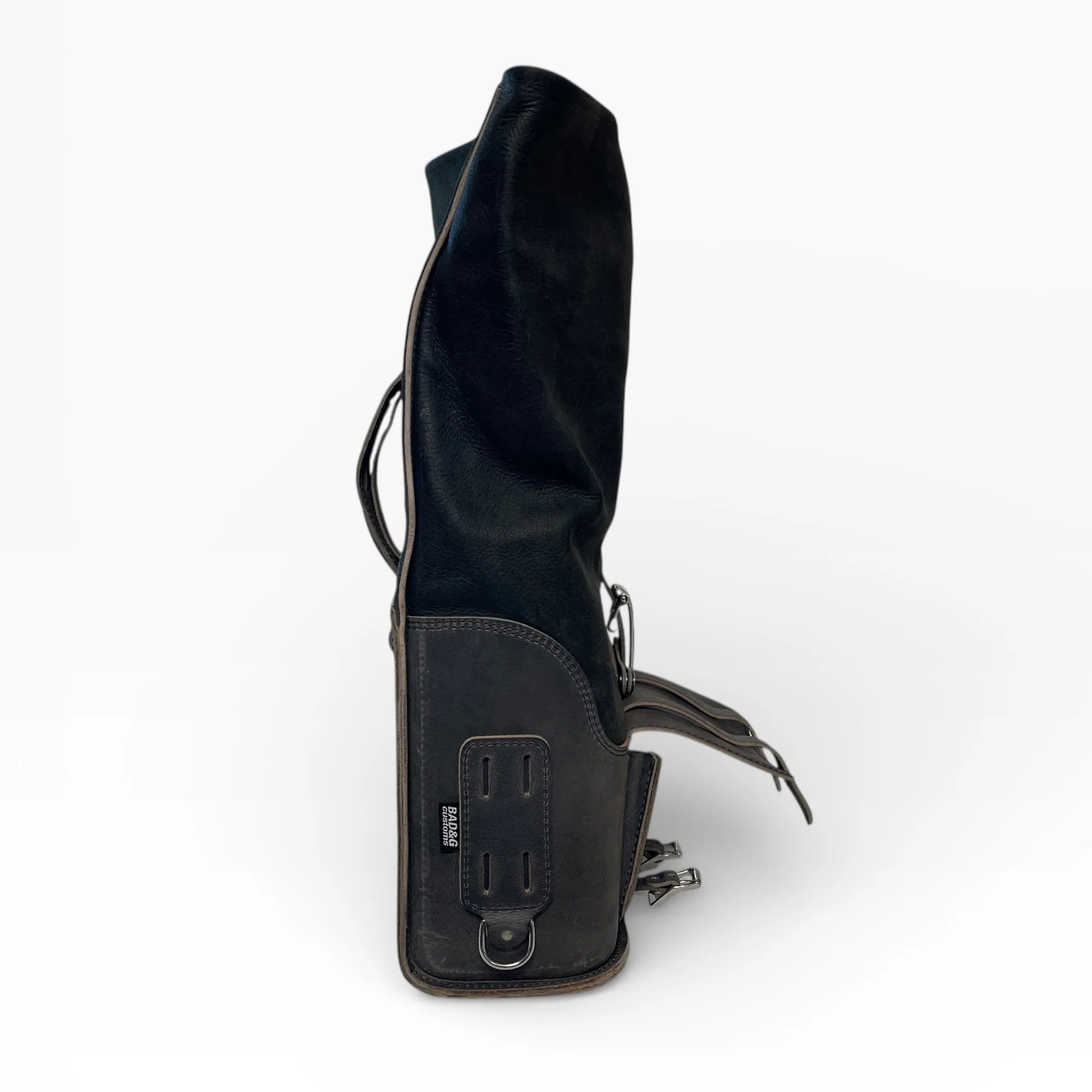 Universal Leather Rolltop Panniers / Saddlebags - TBP02 (Pair)